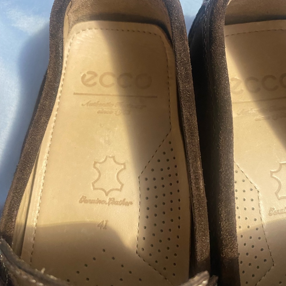 Ecco Brown Slip-On Loafers with Penny Strap - Picture 5 of 15